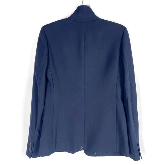 J Crew Regent Blazer Navy Blue Stretch Notch Collar Button Front Sz 4 TALL - Picture 9 of 12